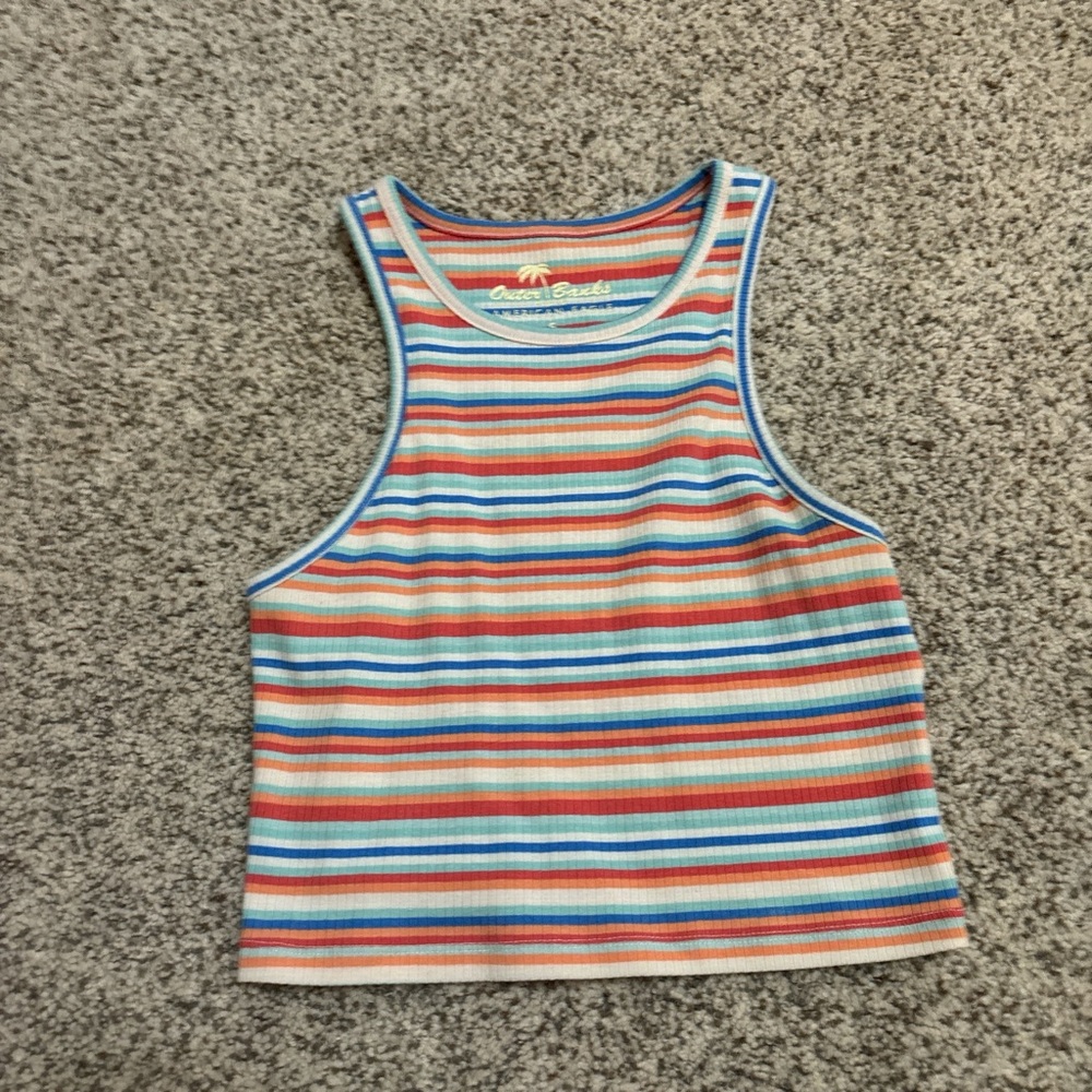 American Eagle Multicolor Striped Tank Top